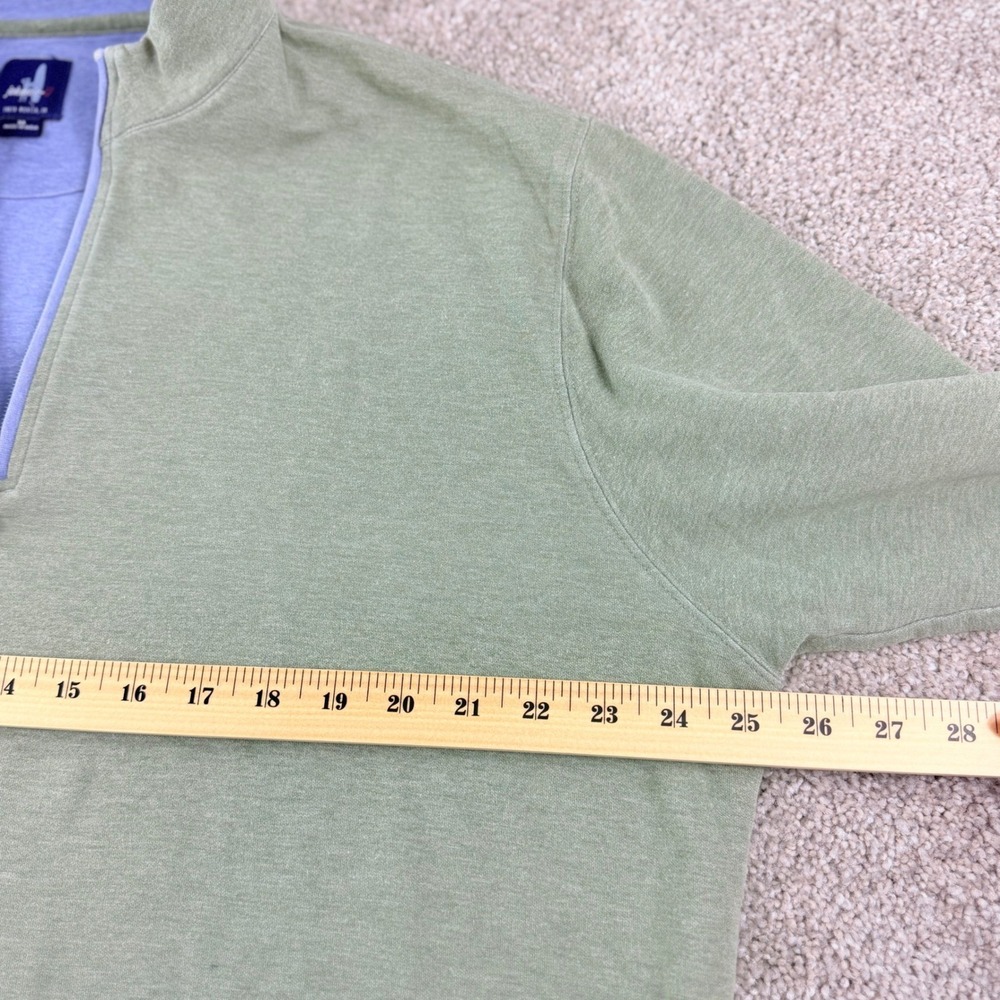 Johnnie-O 1/4 Zip Pullover Men XL Green Golf Sweater Casual Cotton Golfcore Soft - Picture 8 of 11